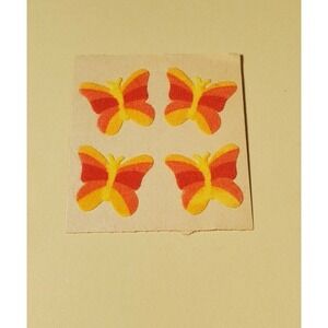 Vintage Sandylion Fuzzy Flocked Butterfly Stickers